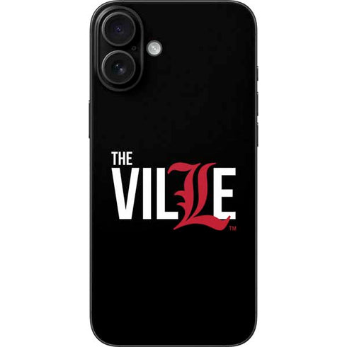 University of Louisville Black Background iPhone 16 Plus Skin