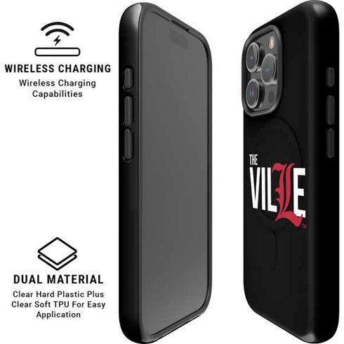 University of Louisville Black Background iPhone 16 Pro Magsafe Impact Case