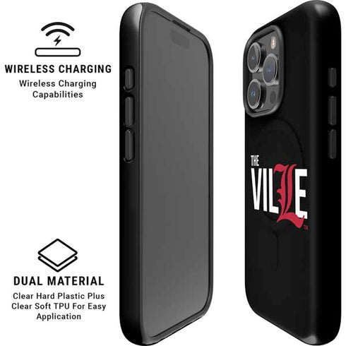 University of Louisville Black Background iPhone 16 Pro Max Magsafe Impact Case