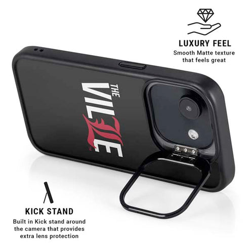 University of Louisville Black Background iPhone 16e Kickstand Case
