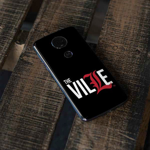 University of Louisville Black Background Moto E5 Plus Skin