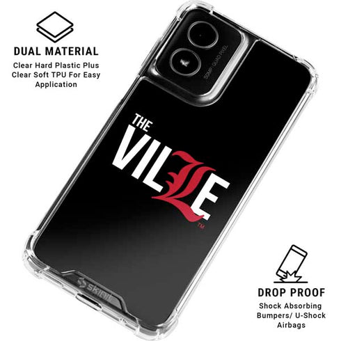 University of Louisville Black Background Moto G Power 5G (2024) Clear Case
