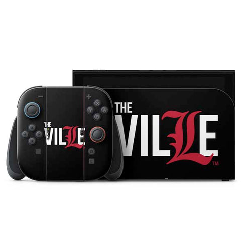 University of Louisville Black Background Nintendo Skins