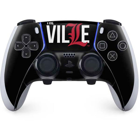 University of Louisville Black Background PS5 DualSense Edge Pro Controller Skin