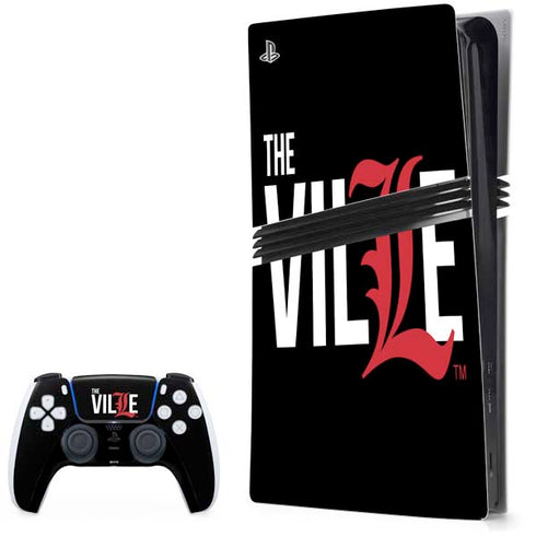 University of Louisville Black Background PS5 Pro Bundle Skin