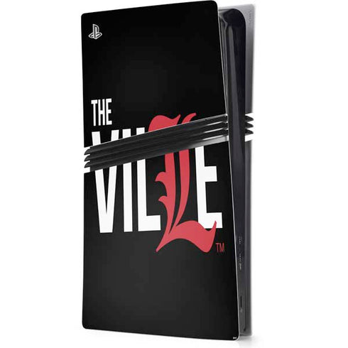 University of Louisville Black Background PS5 Pro Console Skin