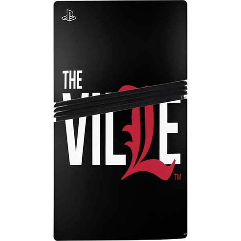 University of Louisville Black Background PS5 Pro Console Skin