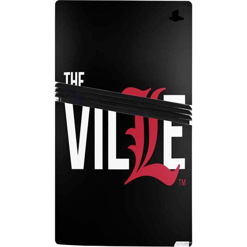University of Louisville Black Background PS5 Pro Console Skin