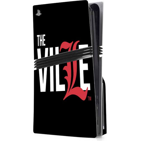 University of Louisville Black Background PS5 Pro Disk Console Skin
