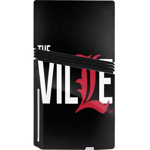 University of Louisville Black Background PS5 Pro Disk Console Skin