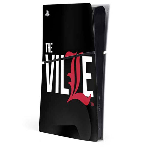 University of Louisville Black Background PS5 Slim Digital Edition Console Skin