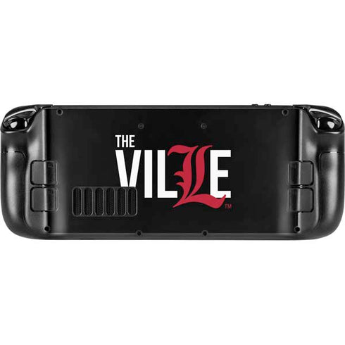 University of Louisville Black Background Steam Deck Handheld Gaming Computer Skin