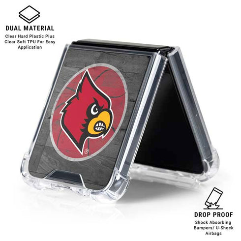 University of Louisville Cardinals Basketball Galaxy Z Flip7 Clear Case