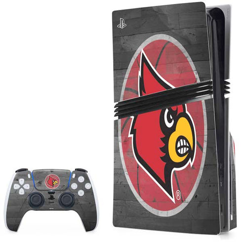 University of Louisville Cardinals Basketball PS5 Pro Disk Bundle Skin
