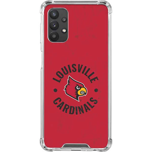 University of Louisville Cardinals Faded Galaxy A32 5G Clear Case