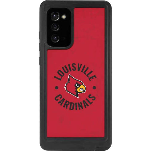 University of Louisville Cardinals Faded Galaxy Note20 5G Waterproof Case