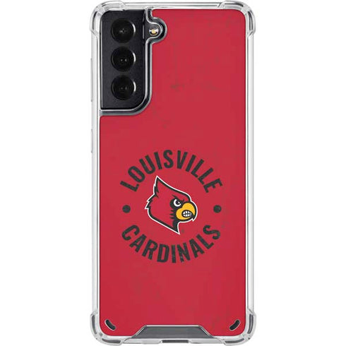 University of Louisville Cardinals Faded Galaxy S21 5G Clear Case