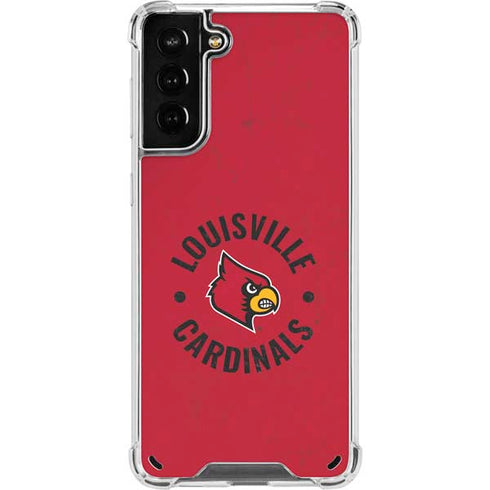 University of Louisville Cardinals Faded Galaxy S21 Plus 5G Clear Case
