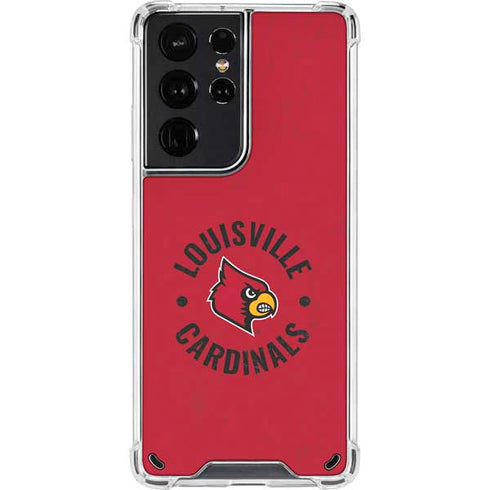 University of Louisville Cardinals Faded Galaxy S21 Ultra 5G Clear Case