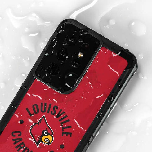 University of Louisville Cardinals Faded Galaxy S24 Ultra Waterproof Case
