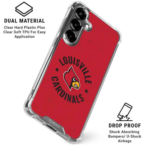 University of Louisville Cardinals Faded Galaxy S26 Plus Clear Case