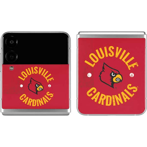 University of Louisville Cardinals Faded Galaxy Z Flip4 5G Skin