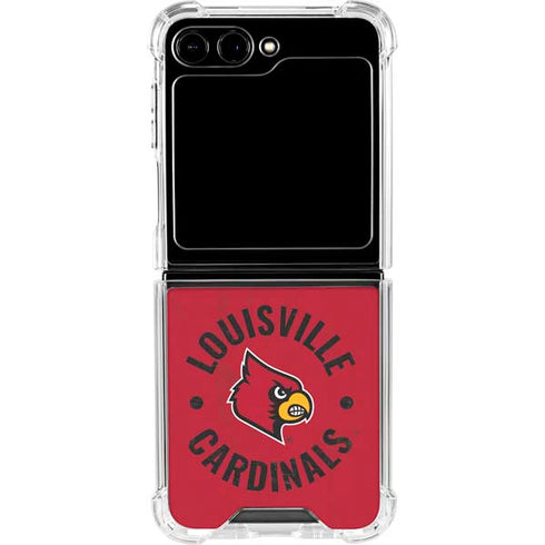 University of Louisville Cardinals Faded Galaxy Z Flip6 Clear Case