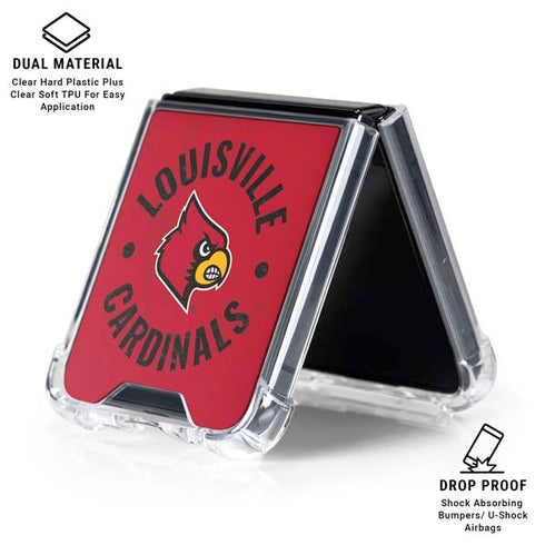 University of Louisville Cardinals Faded Galaxy Z Flip6 Clear Case
