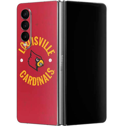 University of Louisville Cardinals Faded Galaxy Z Fold4 5G Skin