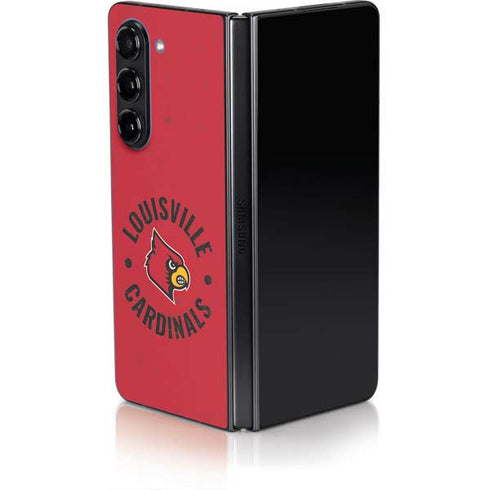 University of Louisville Cardinals Faded Galaxy Z Fold5 5G Skin