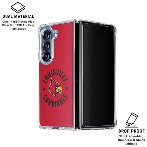 University of Louisville Cardinals Faded Galaxy Z Fold6 Clear Case
