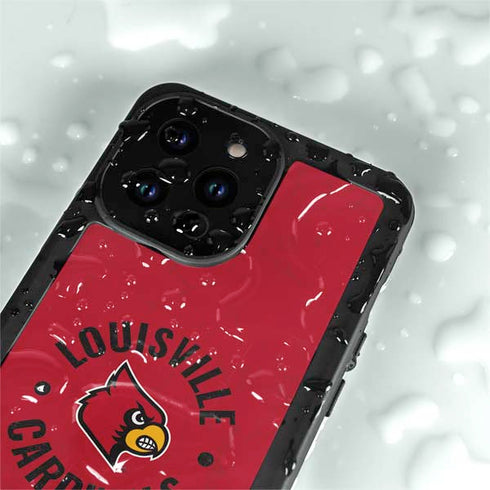 University of Louisville Cardinals Faded iPhone 14 Pro Max Waterproof Case