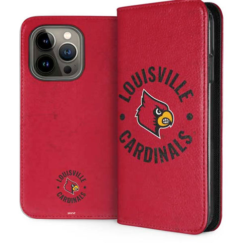 University of Louisville Cardinals Faded iPhone 15 Pro Folio Case