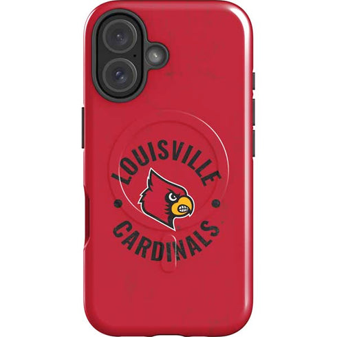 University of Louisville Cardinals Faded iPhone 16 Magsafe Impact Case