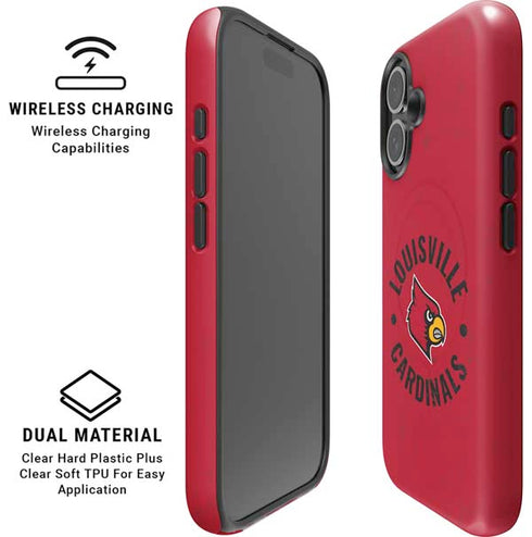 University of Louisville Cardinals Faded iPhone 16 Magsafe Impact Case