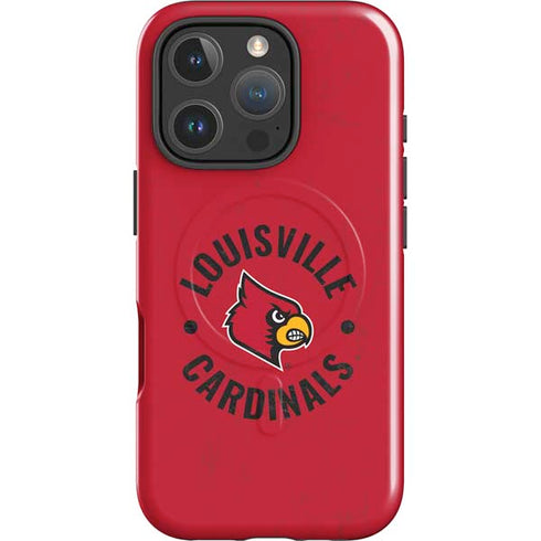 University of Louisville Cardinals Faded iPhone 16 Pro Max Magsafe Impact Case
