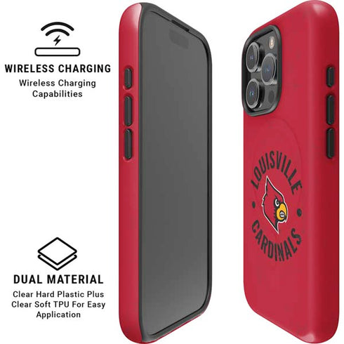 University of Louisville Cardinals Faded iPhone 16 Pro Max Magsafe Impact Case