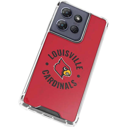 University of Louisville Cardinals Faded Moto G 5G (2025) Clear Case