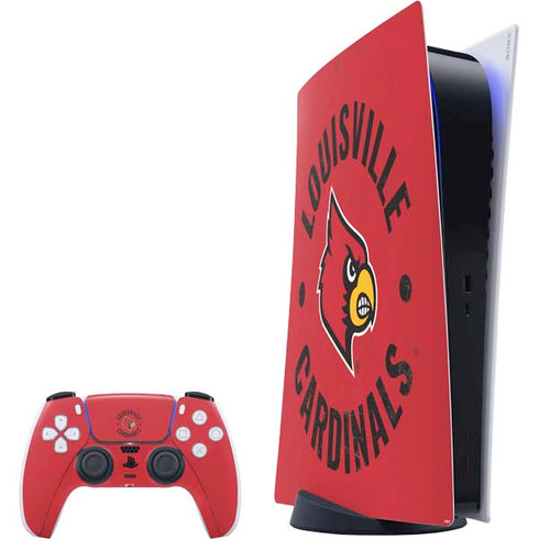 University of Louisville Cardinals Faded PS5 Digital Edition Bundle Skin