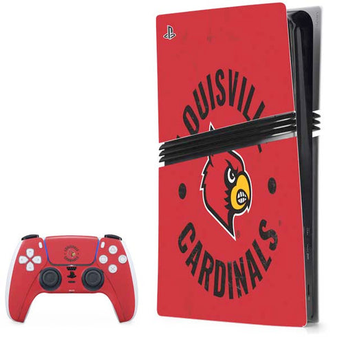 University of Louisville Cardinals Faded PS5 Pro Bundle Skin