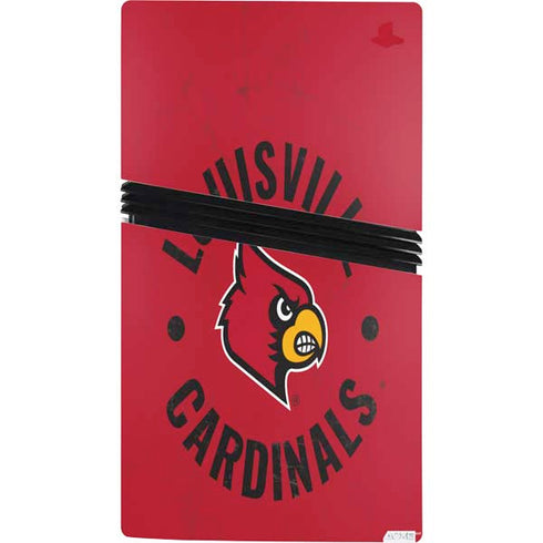 University of Louisville Cardinals Faded PS5 Pro Console Skin