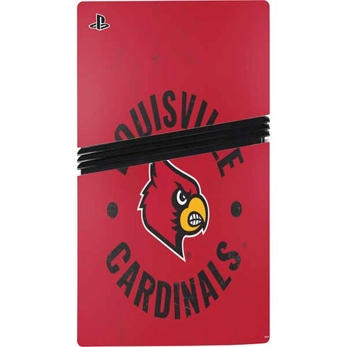 University of Louisville Cardinals Faded PS5 Pro Disk Console Skin