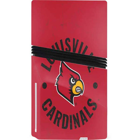 University of Louisville Cardinals Faded PS5 Pro Disk Console Skin