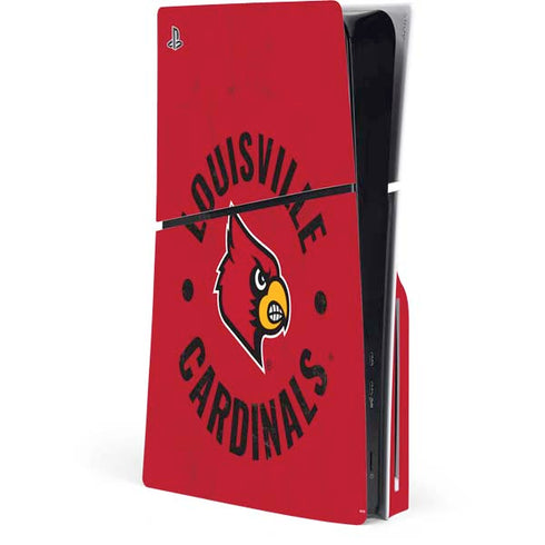 University of Louisville Cardinals Faded PS5 Slim Disk Console Skin