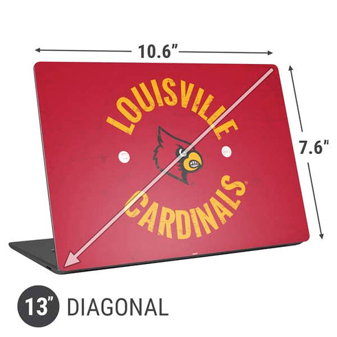 University of Louisville Cardinals Faded Universal Laptop 13in (10.6 x 7.6in) Skin