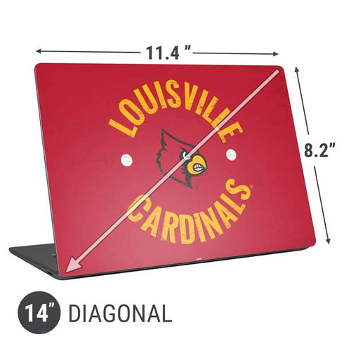 University of Louisville Cardinals Faded Universal Laptop 14in (11.4 x 8.2in) Skin