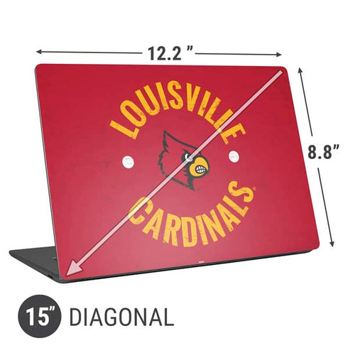 University of Louisville Cardinals Faded Universal Laptop 15in (12.2 x 8.8in) Skin