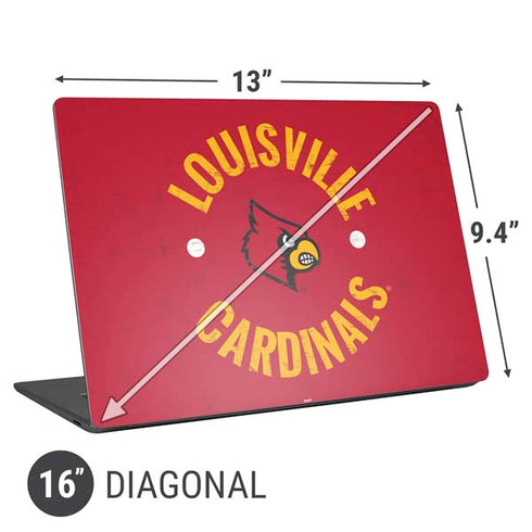 University of Louisville Cardinals Faded Universal Laptop 16in (13 x 9.4in) Skin