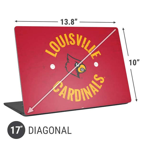 University of Louisville Cardinals Faded Universal Laptop 17in (13.8 x 10in) Skin