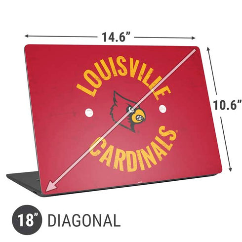 University of Louisville Cardinals Faded Universal Laptop 18in (14.6 x 10.6in) Skin